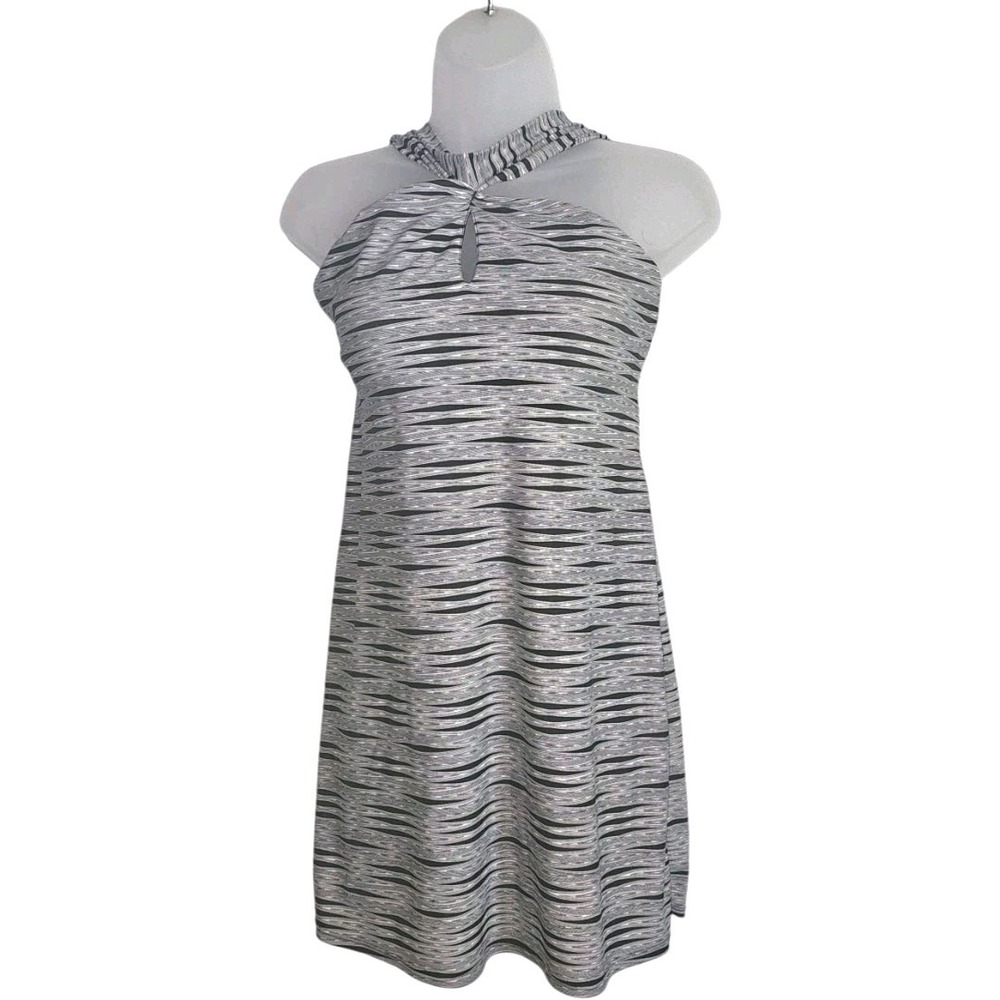 Athleta Kiki Swim Sport Active Wear Dress Sz ST Small Tall Black/White Geo Print